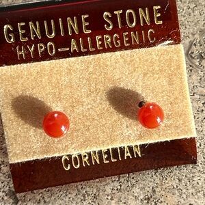 Corneliani Red Genuine Stone Earrings
